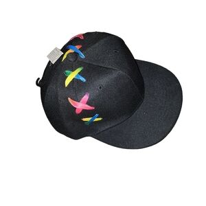 Unisex Black Cap with Colorful Shoelace Laced Through
